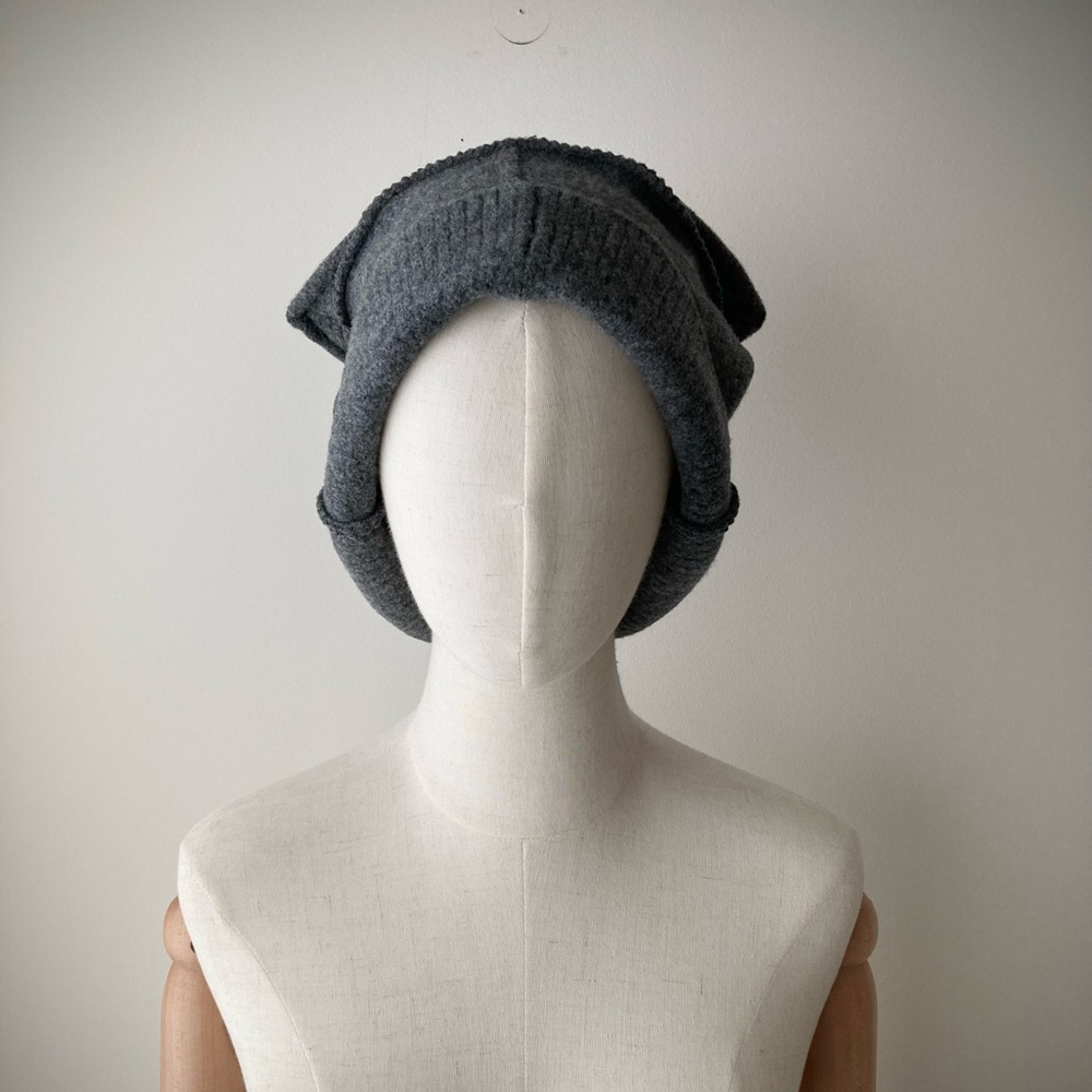 joodito origami crown wool sweater hat bucket beanie cloche docker cap dark gray - Picture 7 of 10
